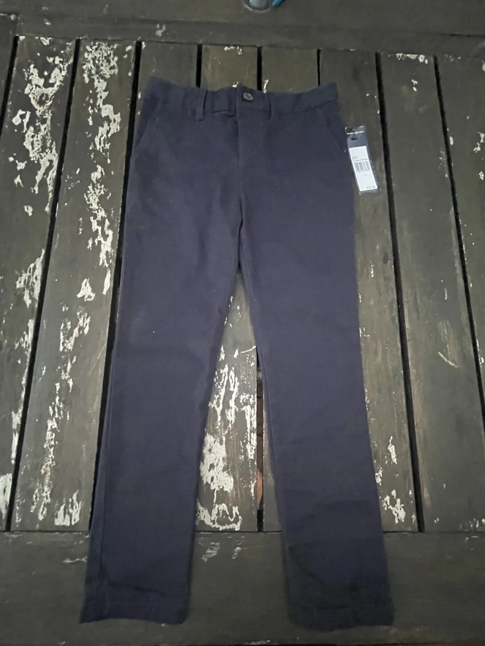 NWT Ralph Lauren Girls Navy Chino Pants in size 6 adjustable waist